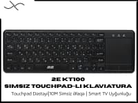 2E KT100 simsiz klaviatura, touchpad ilə — şəkil 1