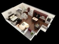 1 otaqlı mənzil 44.3 m² satılır — şəkil 1