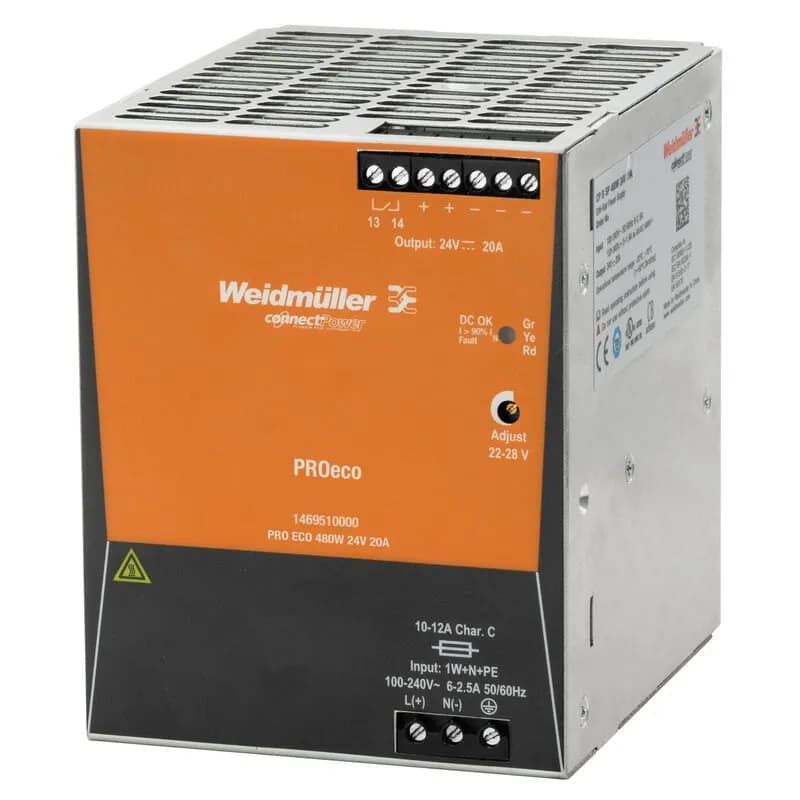 WEIDMÜLLER PRO ECO 480W 24V 20A enerji qida bloku
