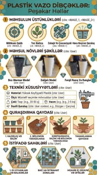 Plastik vazo dibçəklər — şəkil 4