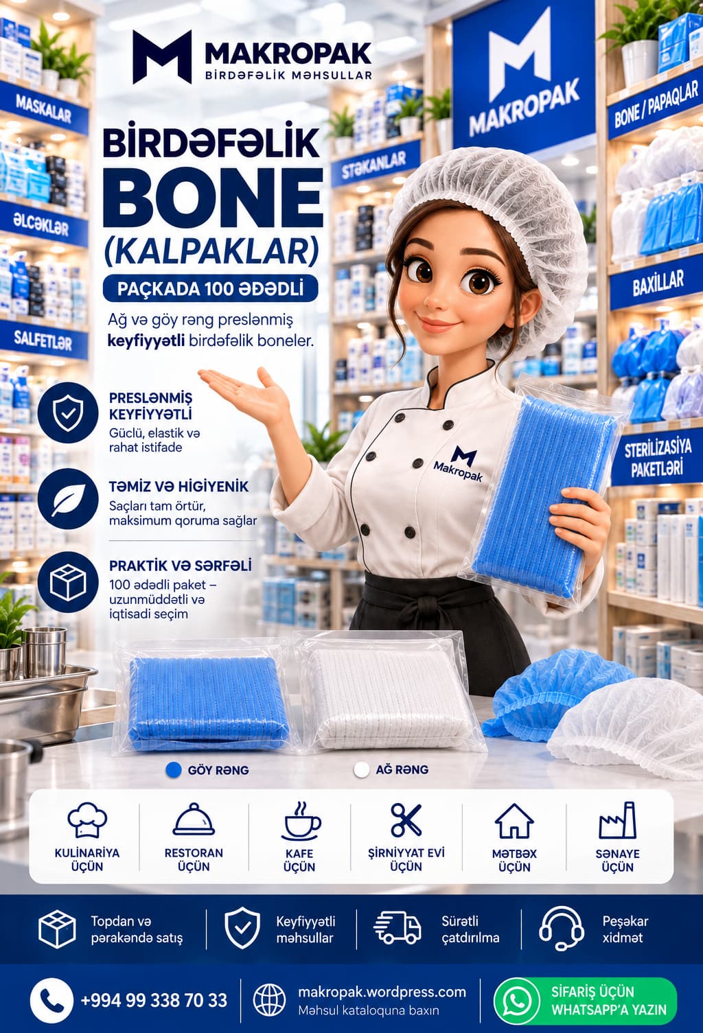 Birdəfəlik qoruyucu saç boneləri