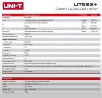 UNI-T UT582+ Rəqəmsal RCD/ELCB Test Cihazı — şəkil 4