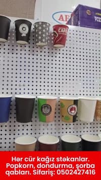 Kağız stəkanlar, popkorn, dondurma və şorba qabları — şəkil 22