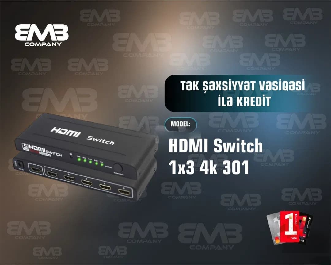 HDMI Switch 1x3 4K Keçirici