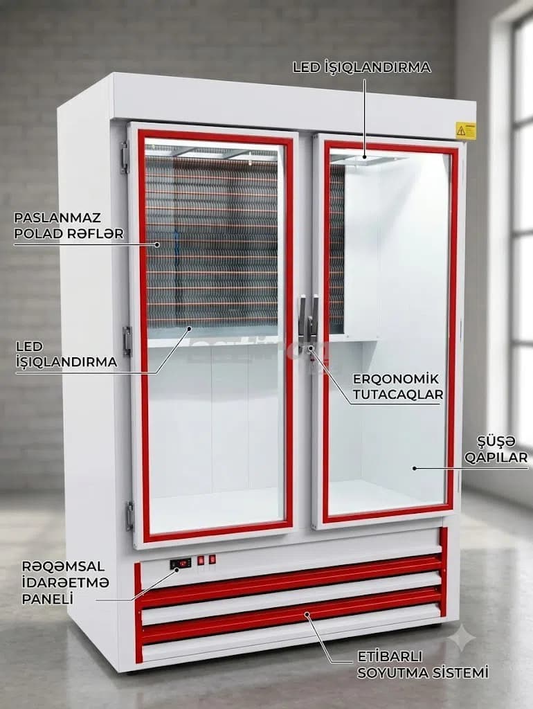 İkiqapılı şüşəli soyuducu vitrin