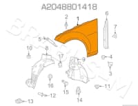 Ön qanad Mercedes W204 — şəkil 3