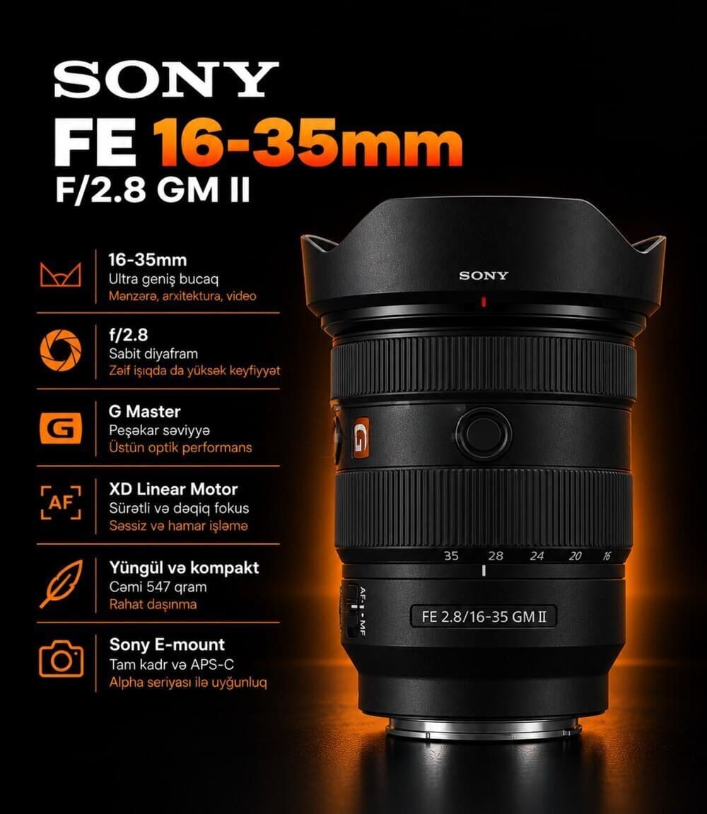 Obyektiv Sony FE 16-35mm f2.8 GM II