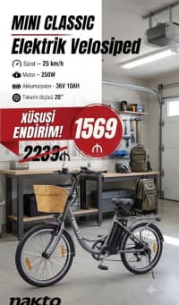 Elektrikli velosiped Nakto Mini Classic — şəkil 2