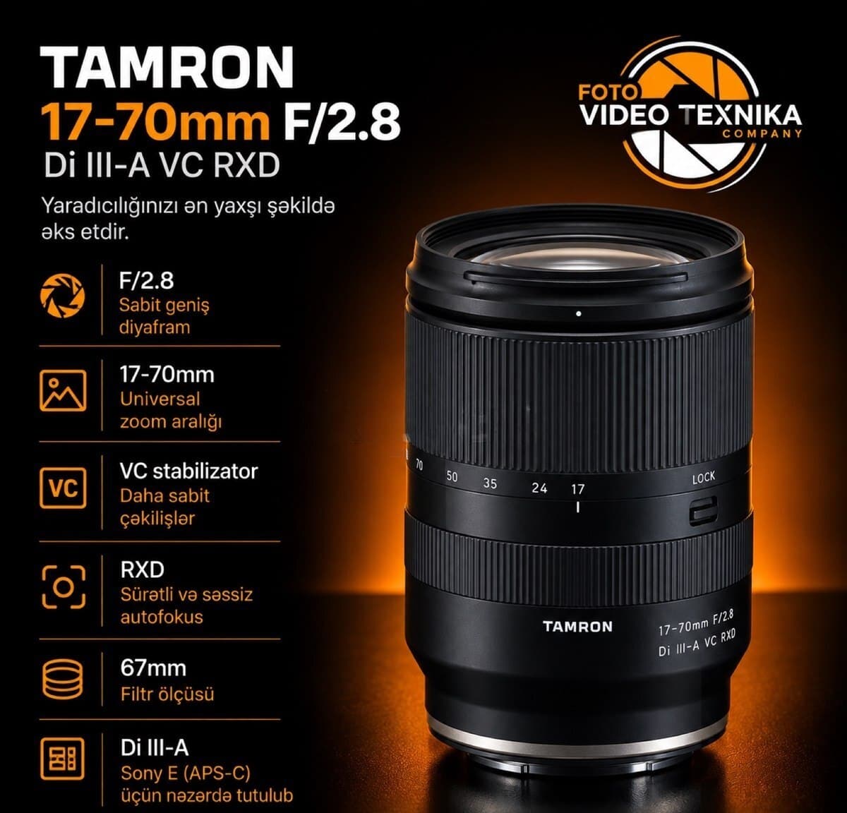 Obyektiv Tamron 17-70mm f/2.8 Di III-A VC RXD
