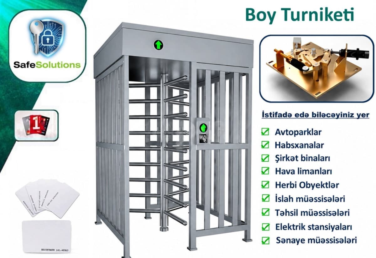 Tam Boy Paslanmayan Polad Turniket