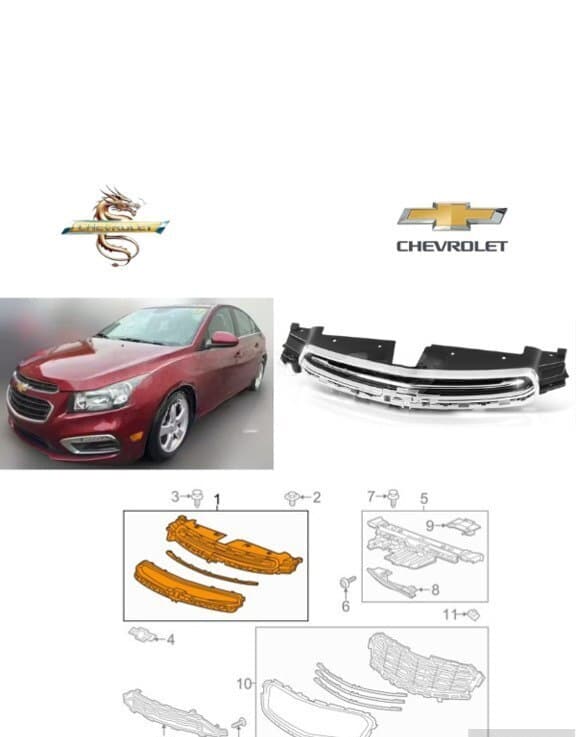 Radiator barmaqlığı nikeli Chevrolet Cruze 2015