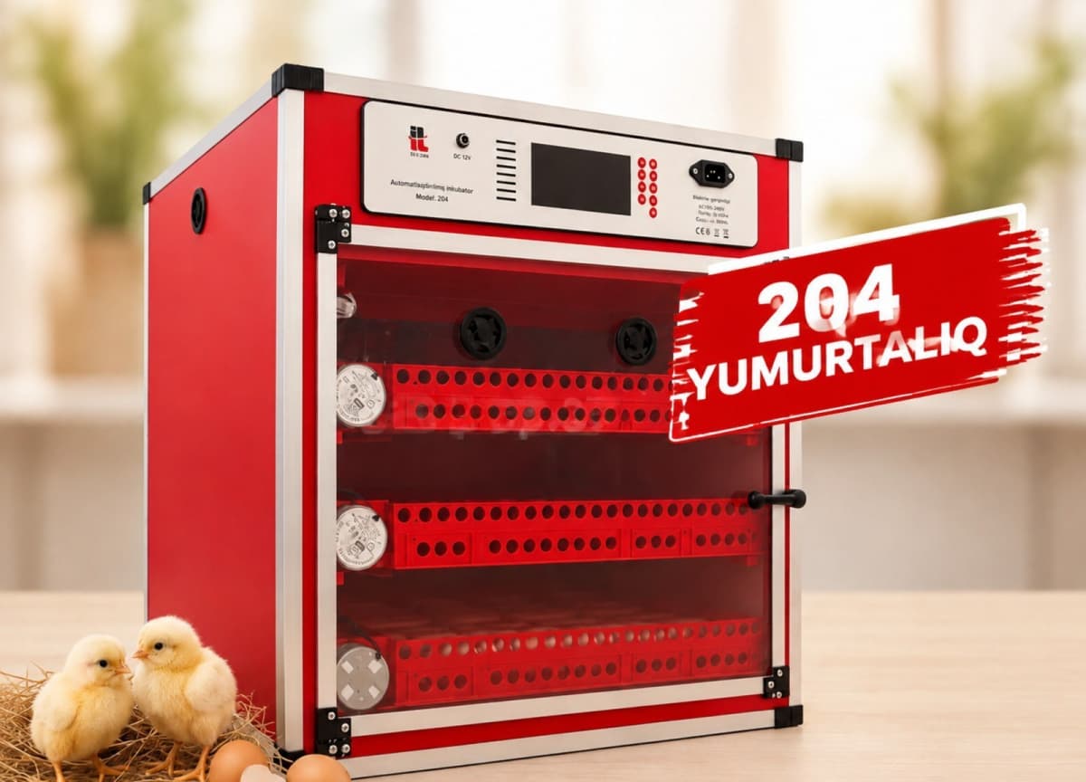 İnkubator 204 yumurta tutumlu avtomatik