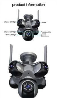 Müşahidə kamerası 5 linzalı 25MP WiFi PTZ — şəkil 5