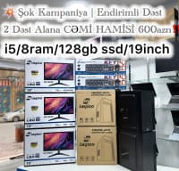Intel i5 Masaüstü Kompüter Seti, 8GB RAM, 128GB SSD, 19" Monitor — şəkil 1