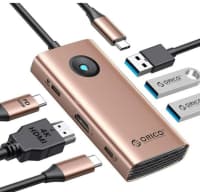 USB Type-C Hub Orico PW11-6PR-RG-EP 6-in-1 — şəkil 1