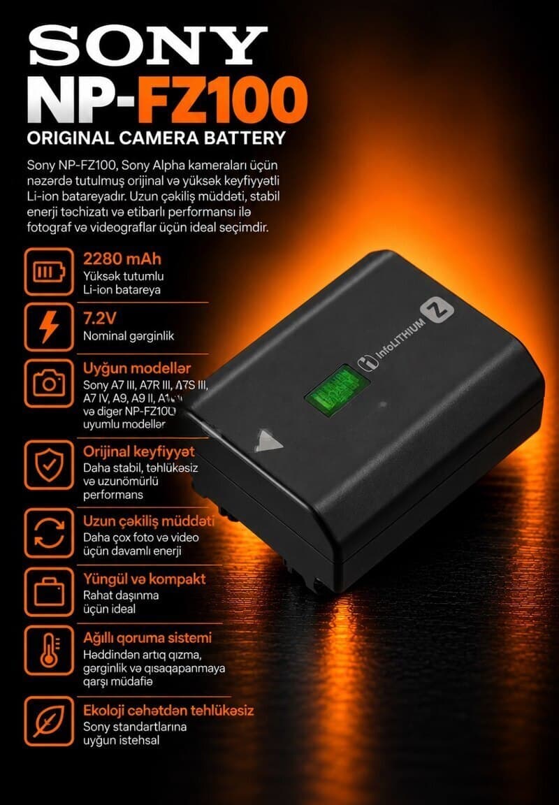 Akkumulyator Sony NP-FZ100 2280 mAh