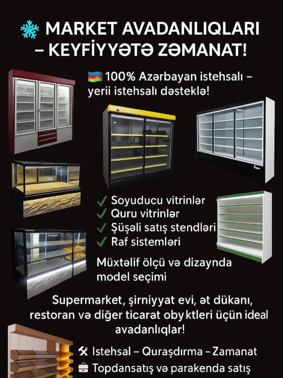 Market Rəfləri və Soyuducu Vitrinlər