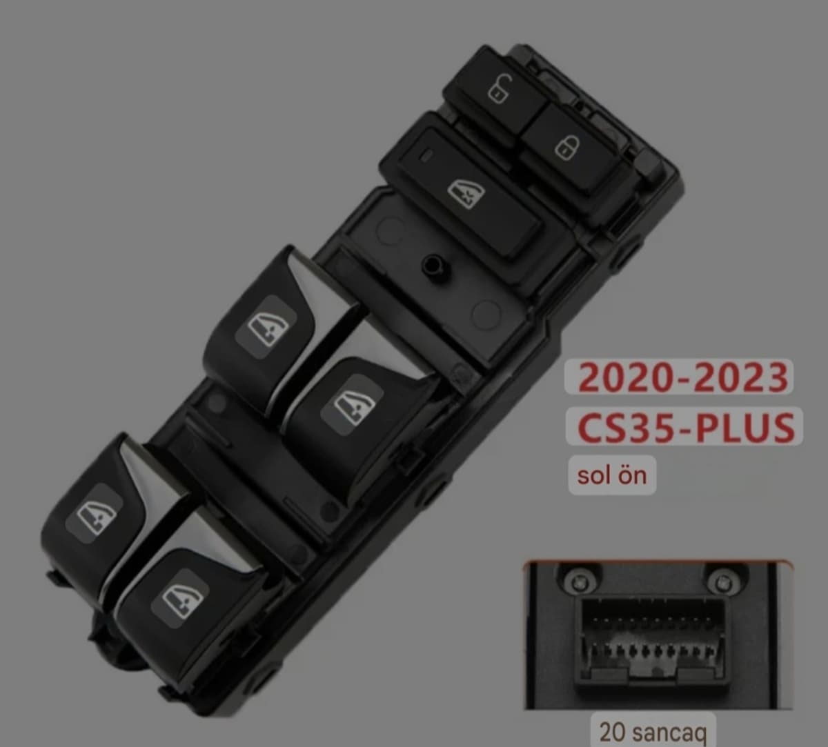 Şüşəqaldıran düymə bloku Changan CS35 və CS35 Plus