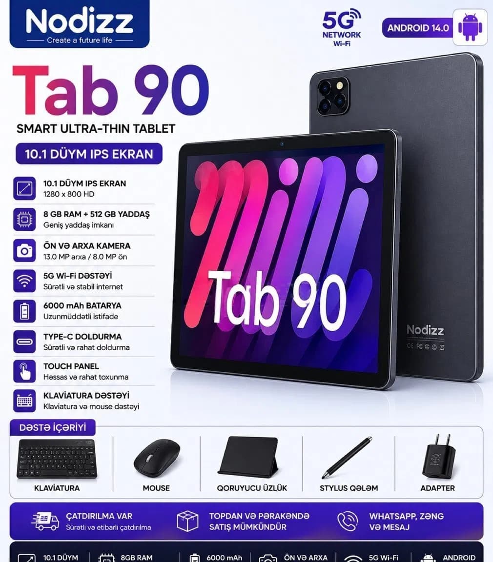 Planşet Nodizz Tab 90 64 GB/16GB