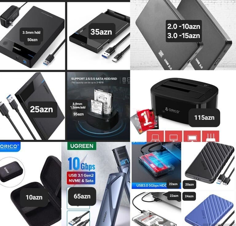Ugreen və Orico HDD/SSD Xarici Disk Qutuları