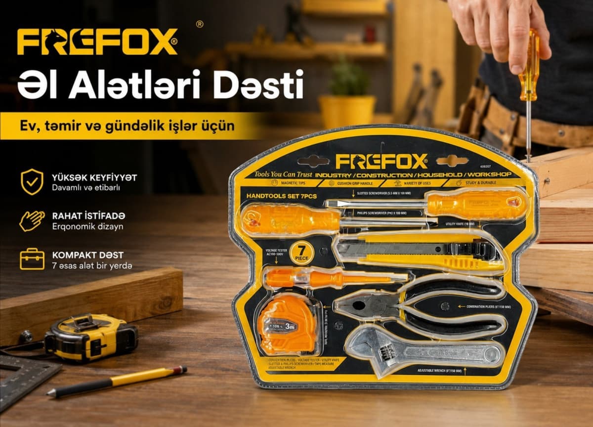 Əl alətləri dəsti Frefox 7 hissəli