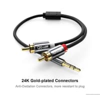 Audio kabel Qgeem 2RCA to 3.5mm AUX 1.5m — şəkil 3