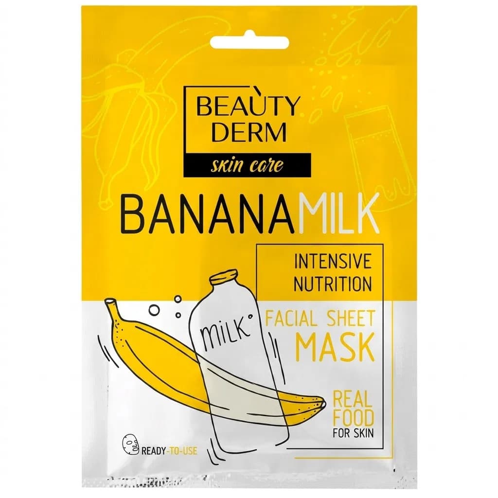 Beautyderm Real Food Banan və Süd Üz Maskası 25 ml