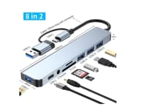 Type-C Hub 8in1 multiport adapter — şəkil 1