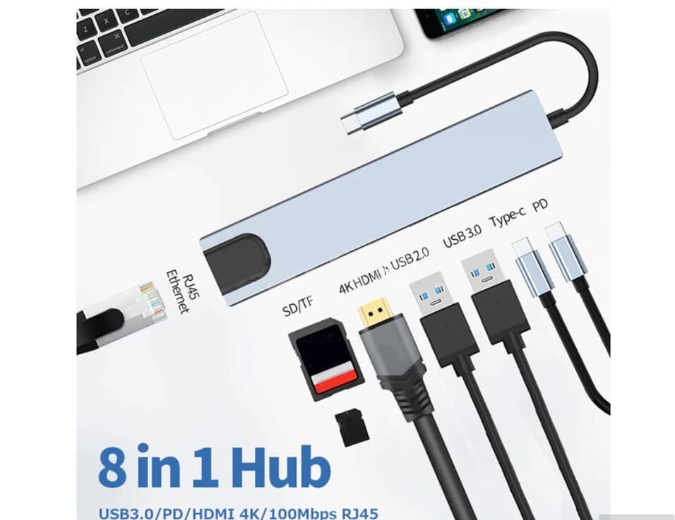 Type-C 4K Hub 8in1 adapter