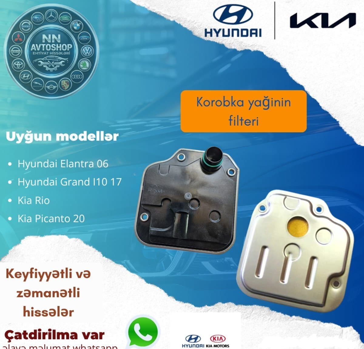 Sürətlər qutusu filteri Hyundai Elantra və Kia Picanto