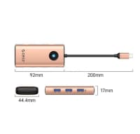 USB Type-C Hub Orico PW11-6PR-RG-EP 6-in-1 — şəkil 3