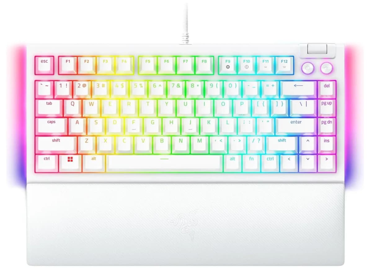 Razer gaming keyboard, rəng ağ