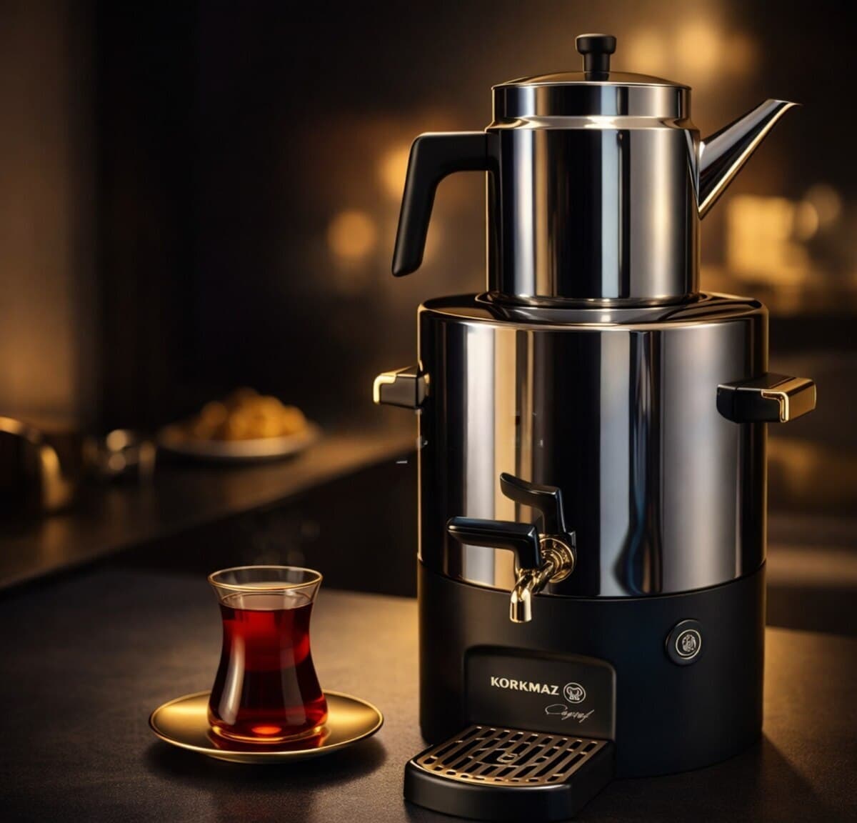 Samovar Paslanmayan polad material