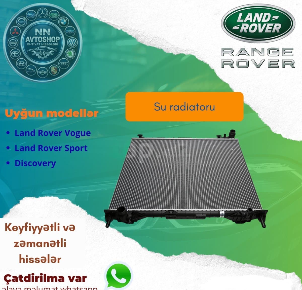 Su radiatoru Range Rover 2013-2017 3.0 benzin
