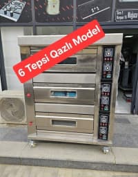 3 Mərtəbəli Qazlı Şirniyyat və Çörək Sobası (40x60) — şəkil 1