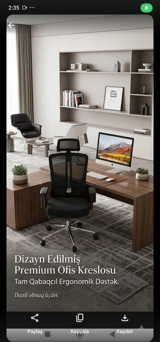 Qara rəng, Ofis üçün kreslo