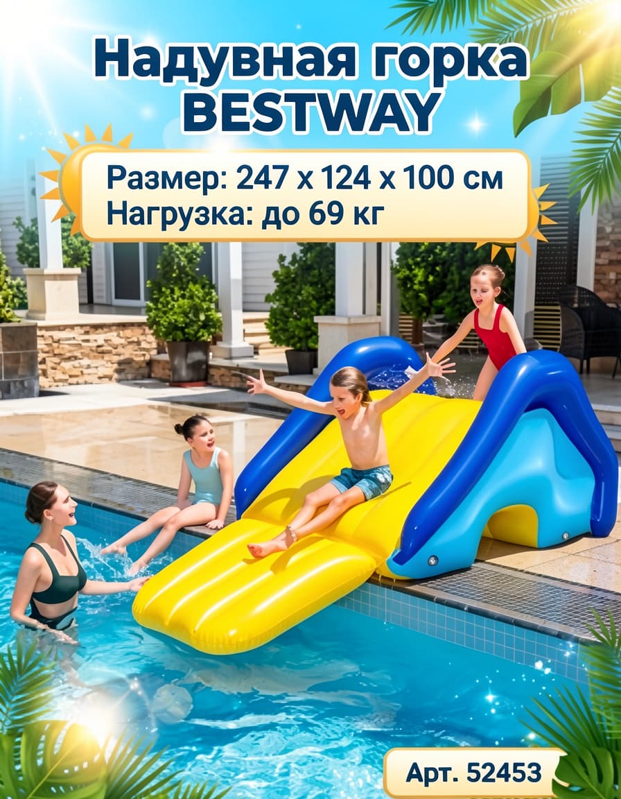 Bestway 52453 Şişmə Su Sürüşkəni