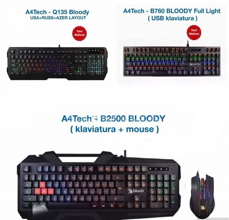 A4Tech Bloody Oyun Klaviaturaları