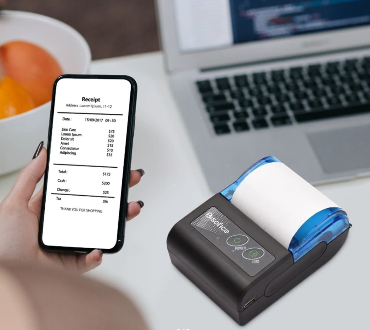 Termal çek printer 58mm Bluetooth/USB