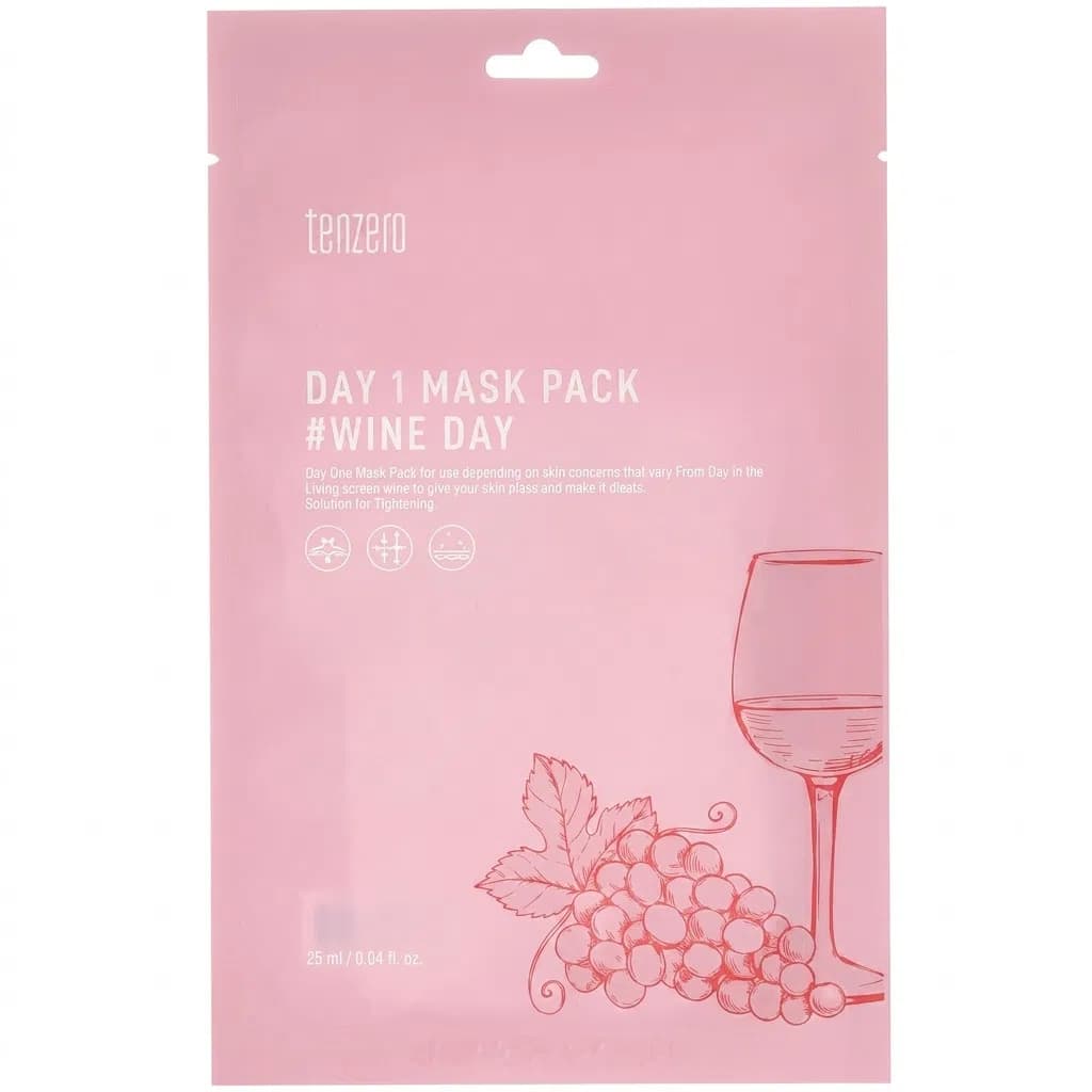 Tenzero Day 1 Şərab Ekstraktlı Parça Üz Maskası 25 ml