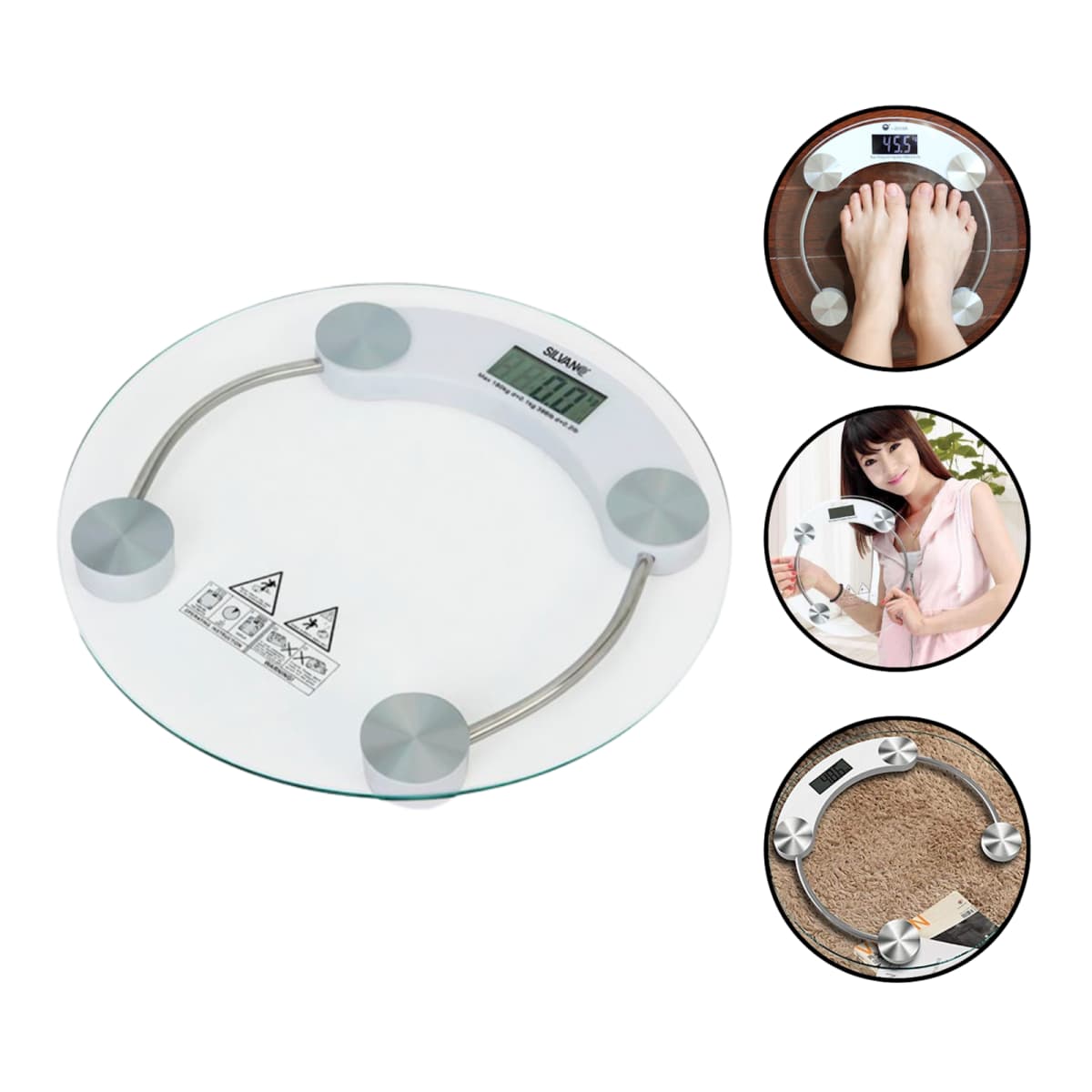 Döşəmə Tərəzisi Elektron Şüşə 33 sm