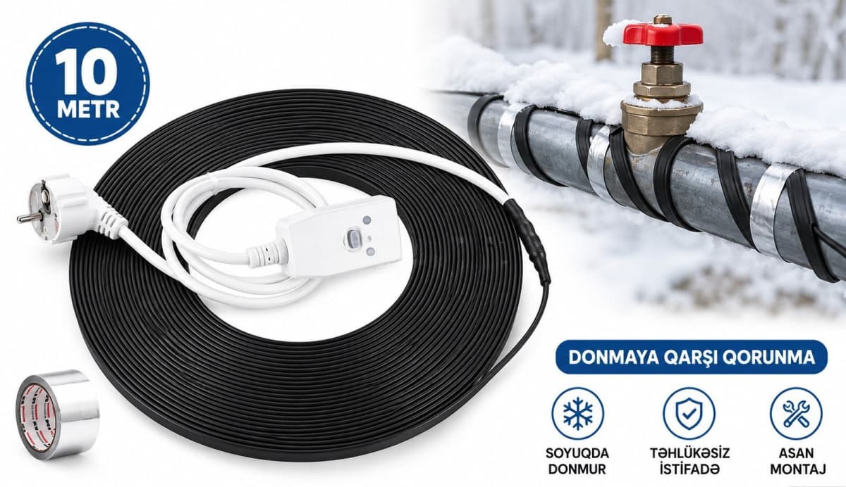 Qızdırıcı kabel boru və su sistemləri üçün