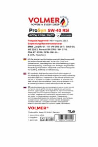 Volmer ProSyn 5W-40 RSi Motor Yağı, 1 L — şəkil 1