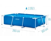 Karkaslı hovuz Intex Rectangular Frame 260x160x65 sm — şəkil 14