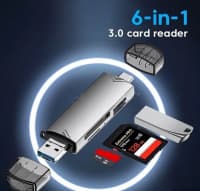 Kart oxuyucu 6in1 USB 3.0 Type-C — şəkil 1