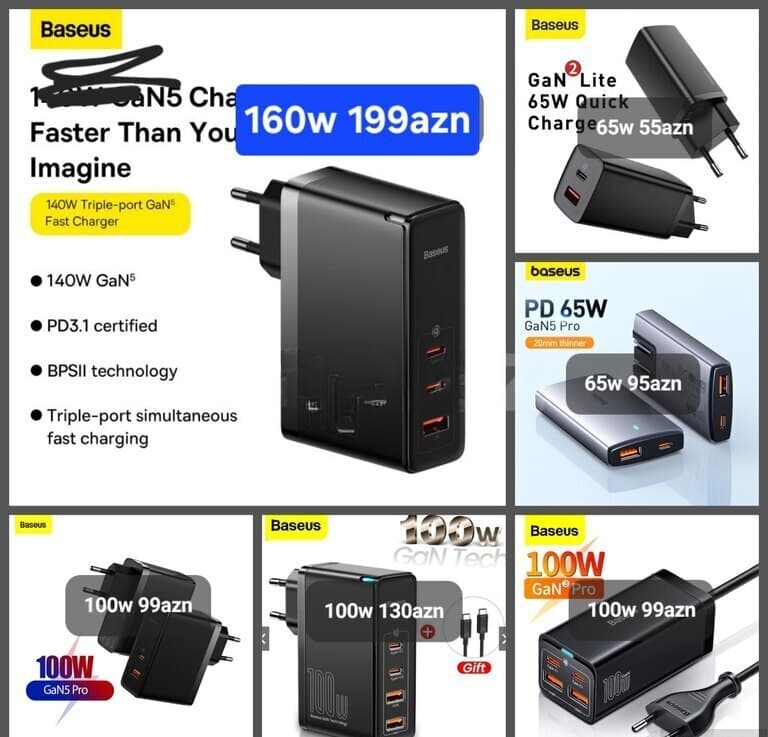 Baseus Sürətli Şarj Adapteri