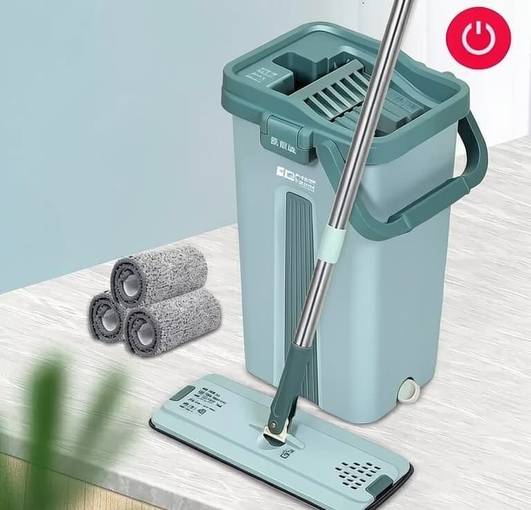 360 dərəcə fırlanan başlıqlı mop dəsti