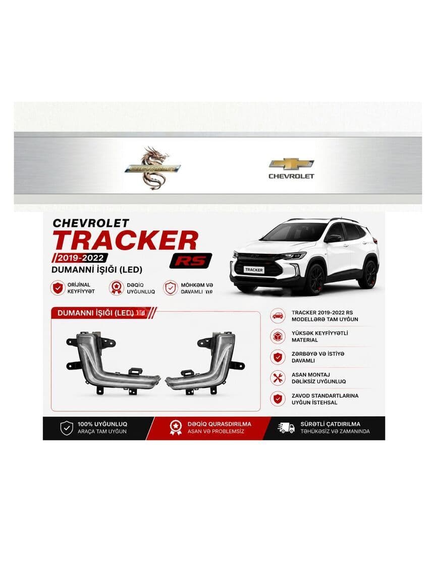Duman əleyhinə LED işıqlar Chevrolet Tracker 2019-2023