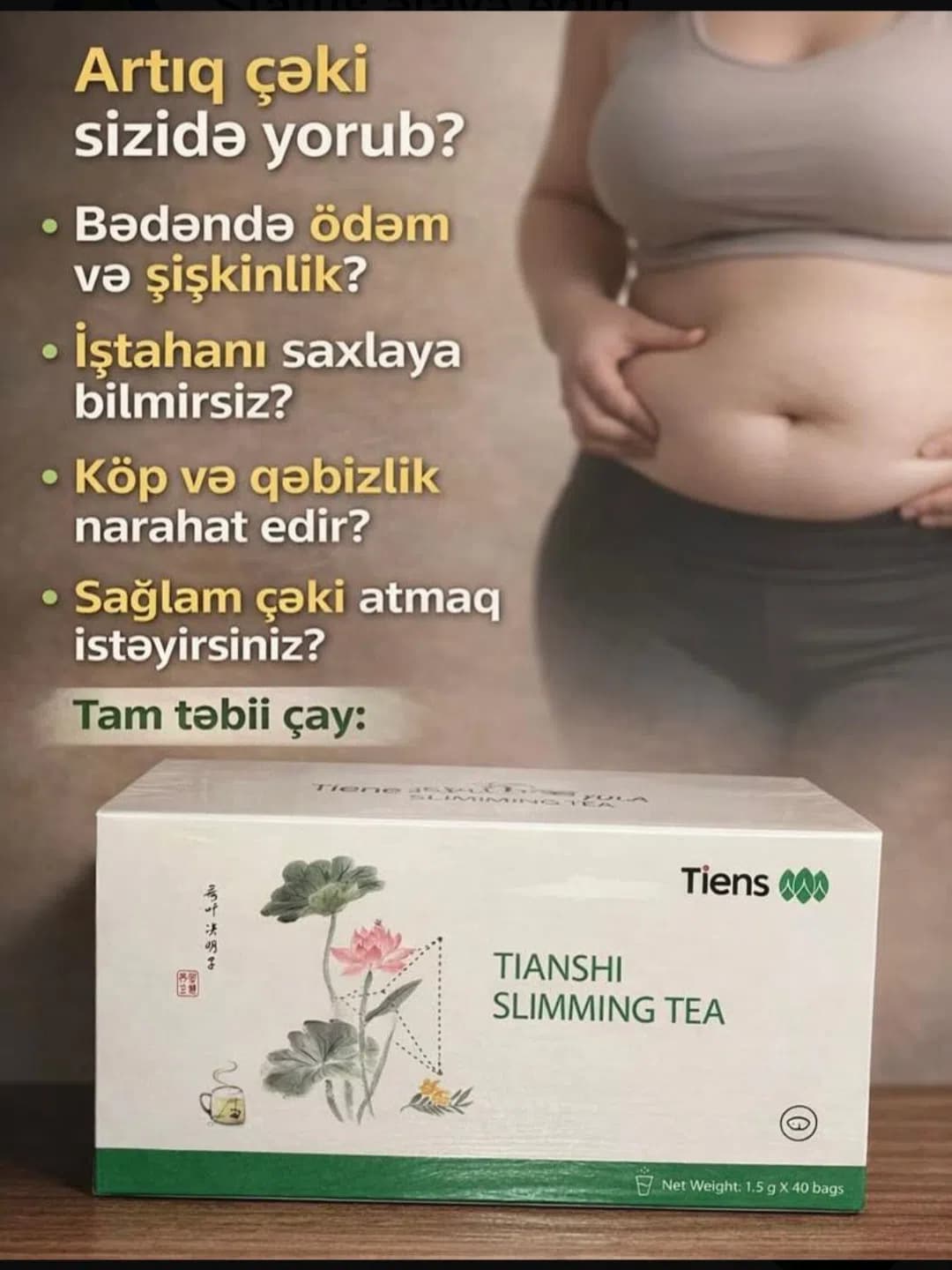 Arıqladıcı çay Tiens Tianshi Slimming Tea
