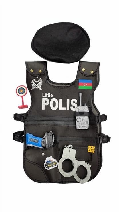 Uşaqlar üçün Polis Jileti və Aksesuar Dəsti